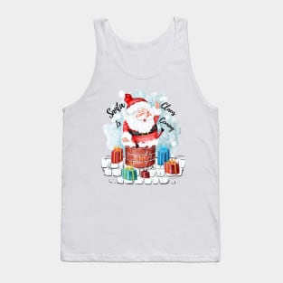 Santa Claus on the Rooftop - Christmas Arrival Tank Top